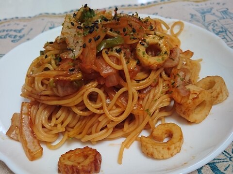 ◎ころころちくわのソースパスタ◎